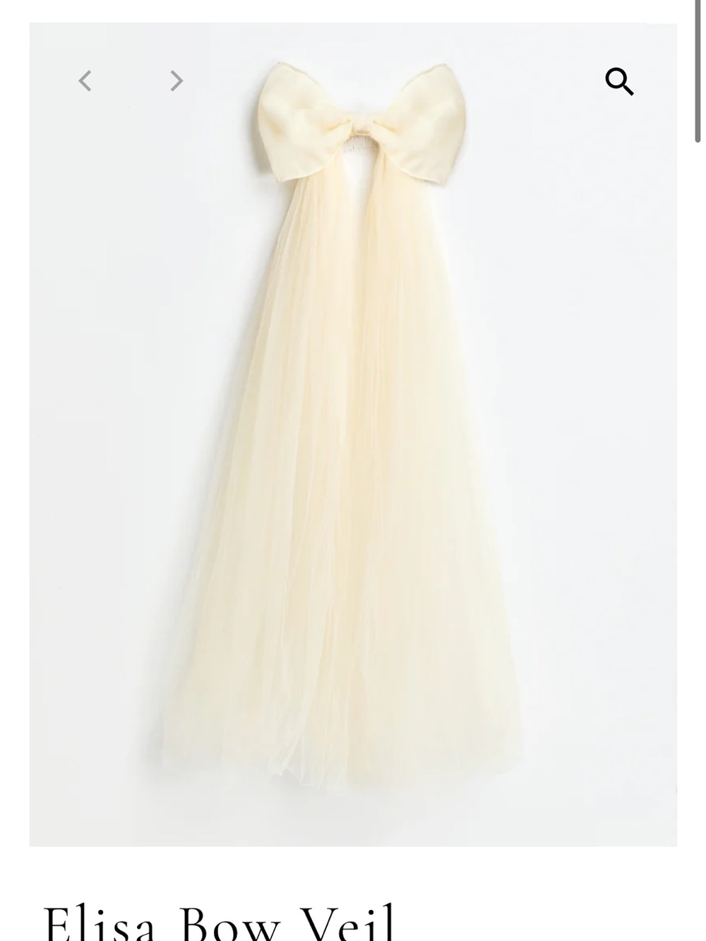 Elisa Bow Veil Hair Accessory - Cream Bow with Tulle Veil